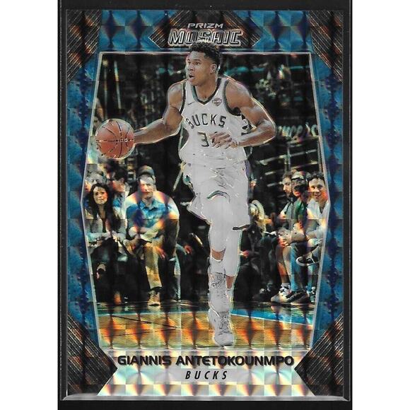 2017-18 Panini Prizm Mosaic Giannis Antetokounmpo Blue Prizm #30 - Picture 1 of 2
